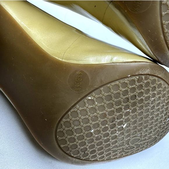 JESSICA SIMPSON HEELS GOLD PUMP SHOES SIZE 6.5 - Picture 11 of 13
